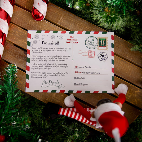 Personalised Elf Arrival Postcard
