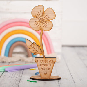 Personalised Wooden Teacher Flower Pot