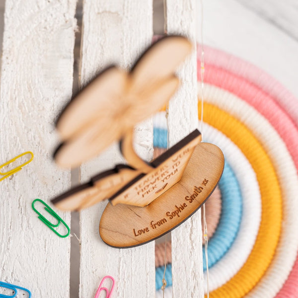 Personalised Wooden Teacher Flower Pot