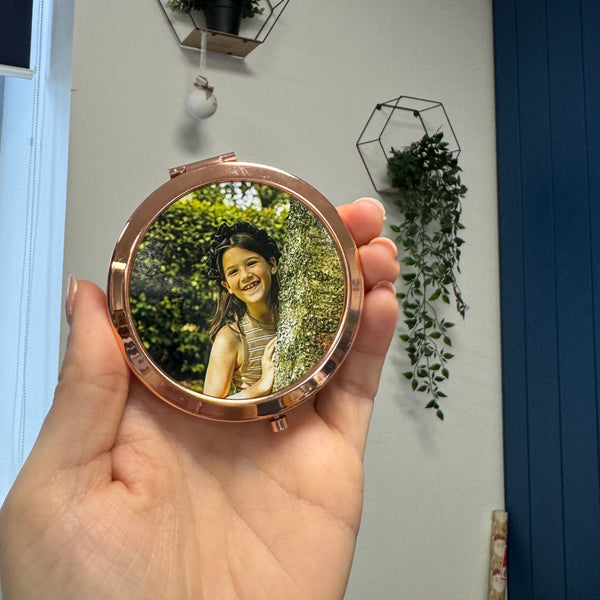Photo Rose Gold Compact Mirror