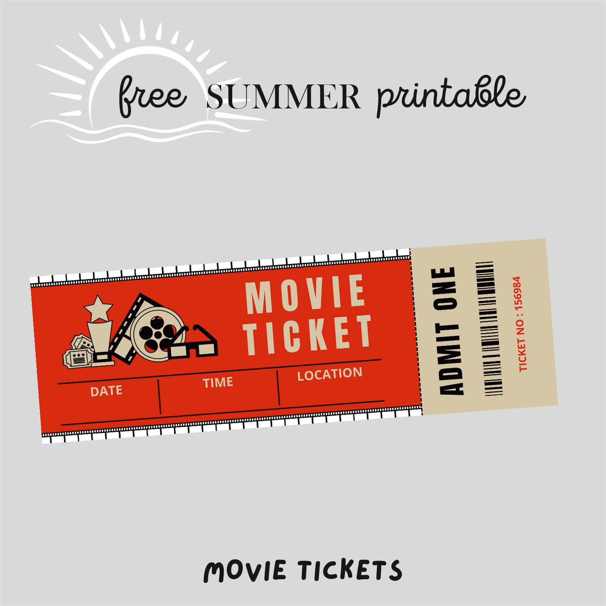 Red Movie Tickets Free Digital Download Porky Penguin
