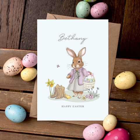 Personalised Betty Bunny Easter Card