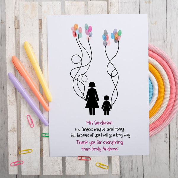 Fingerprint Teacher Balloon Print