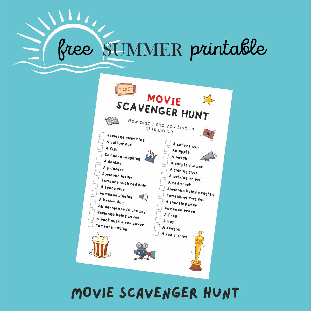 Movie Scavenger Hunt - Free Digital Download – Porky Penguin