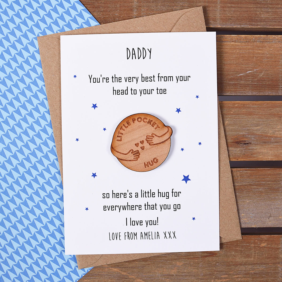 Pocket Hug Blue Stars Porky Penguin