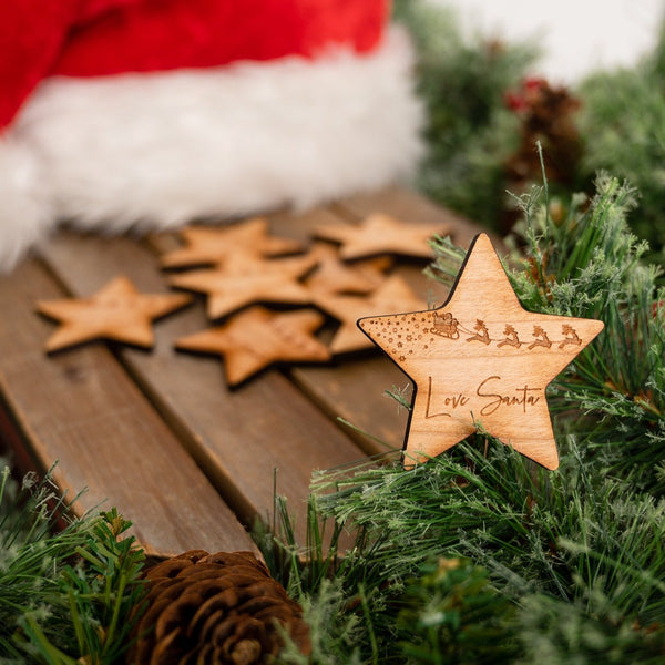 Wooden Gift Tag from Santa