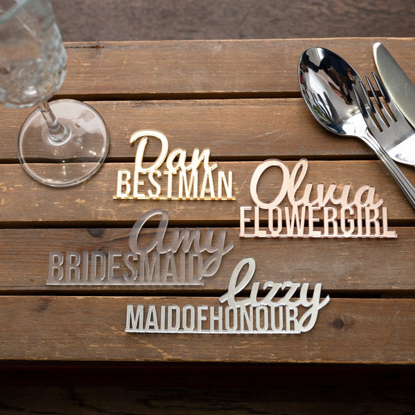 Acrylic Bridal Party Place Names