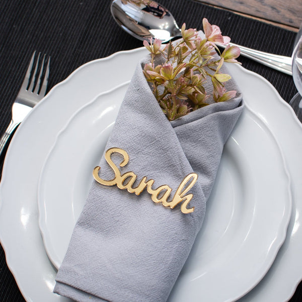 Gold Mirrored Acrylic Wedding Place Names