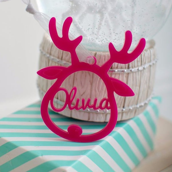 Reindeer Christmas Tree Bauble Personalised