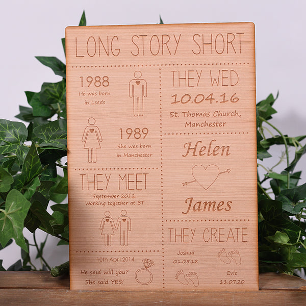 Long Story Short with Children Wooden Sign