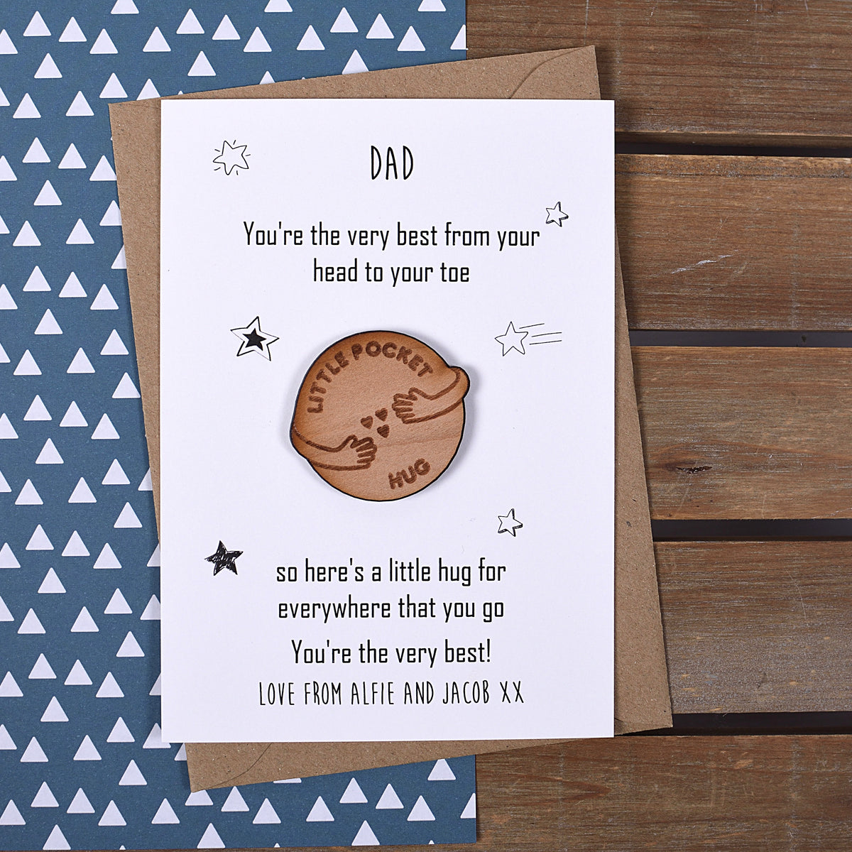 Pocket Hug Black Stars Porky Penguin