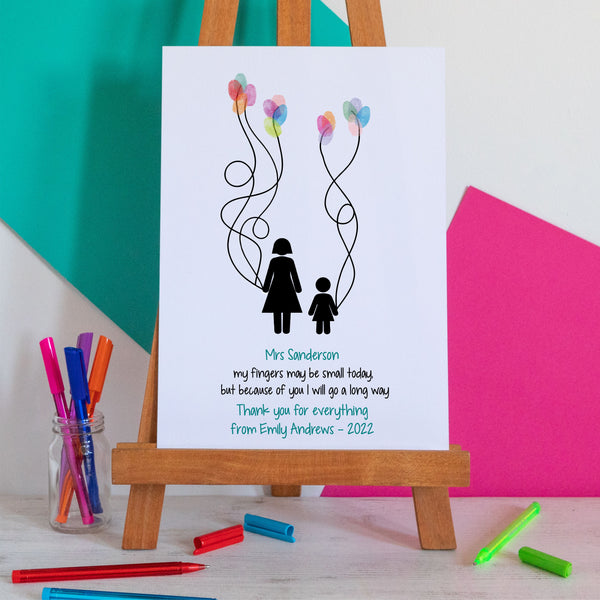 Fingerprint Teacher Balloon Print