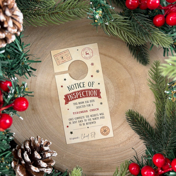 Official Elf Room Inspection Door Hanger