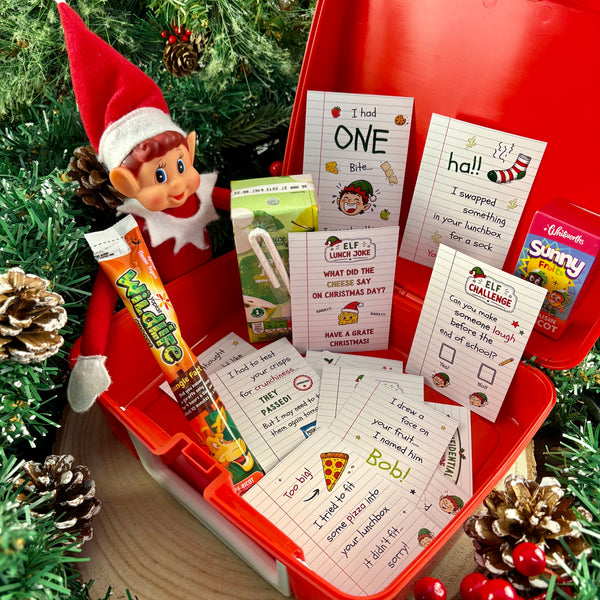 Lunch Box Elf pack with Jokes, Missions, Elf Pranks and More