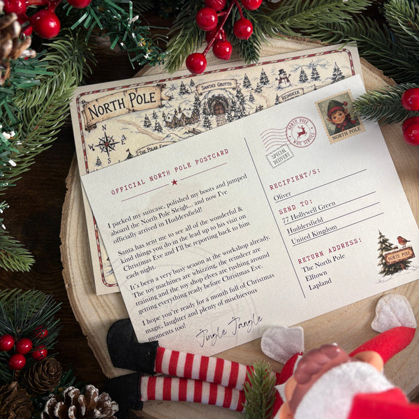 2026 New Style Personalised Vintage Elf Arrival Postcard