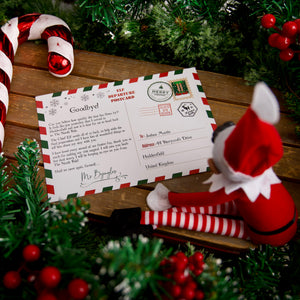 Personalised Elf Departure Postcard