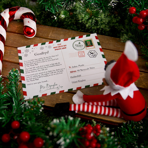 Personalised Elf Departure Postcard