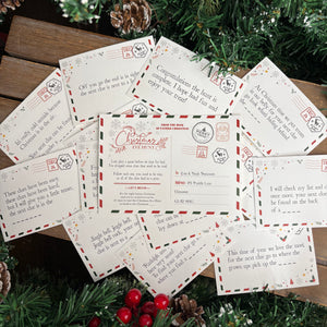 Christmas Eve Hunt Personalised Postcard and Clue Cards