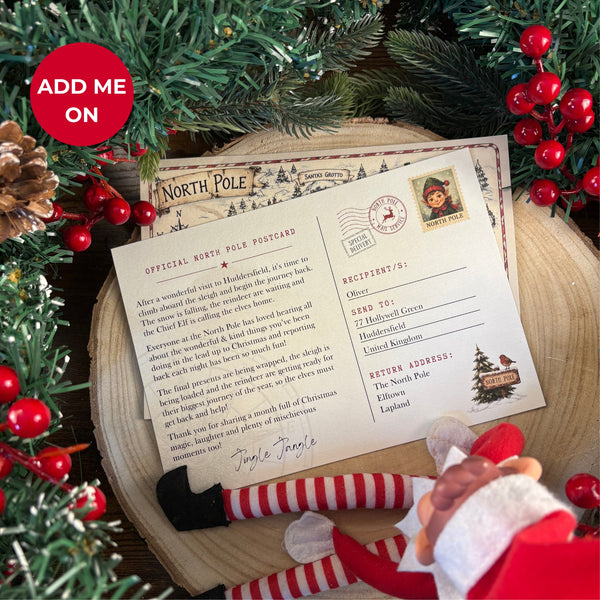 2026 New Style Personalised Vintage Elf Arrival Postcard