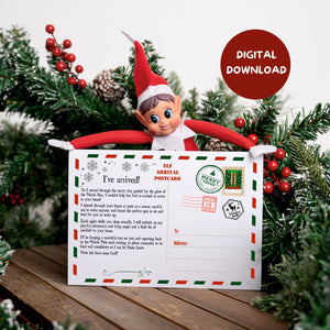 DIGITAL DOWNLOAD - Personalised Elf Arrival Postcard - 2023