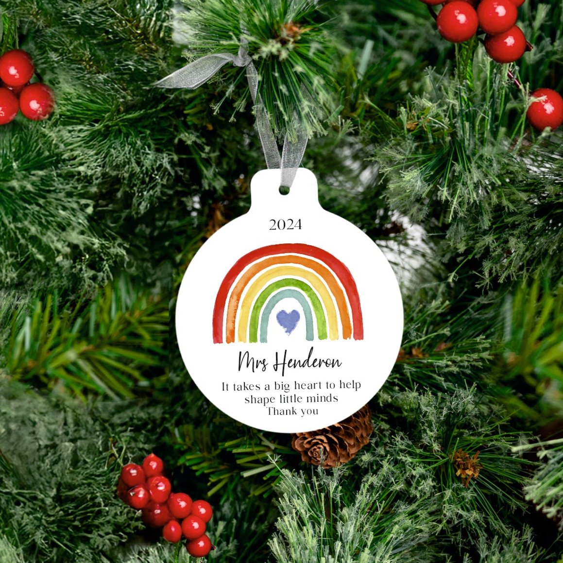 It Takes a Big Heart Teacher Rainbow Bauble