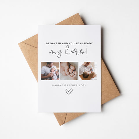 Personalised "You're Already My Hero" First Father's Day Card