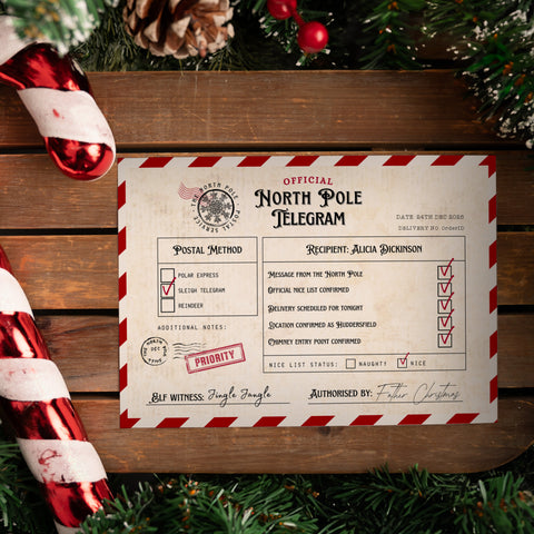 Christmas Eve Nice List Approved Telegram From The North Pole