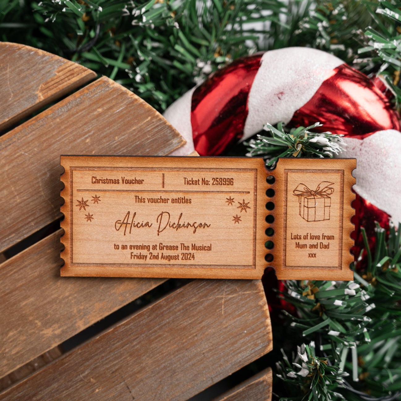 Wooden Personalised Christmas Gift Token