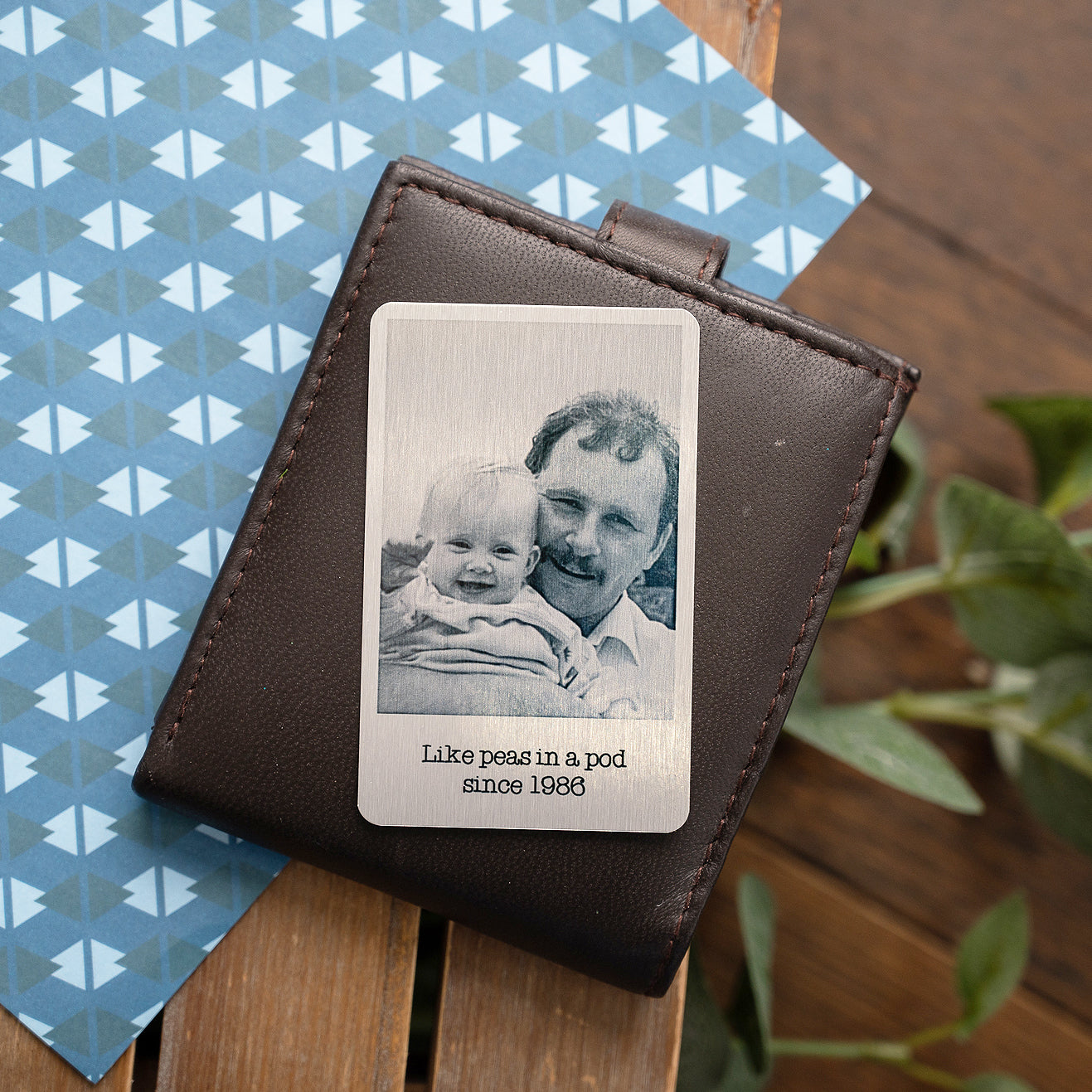 Aluminium Everlasting Wallet Photo Card With Wording