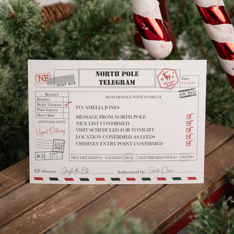 Christmas Eve Nice List Approved Telegram From The North Pole