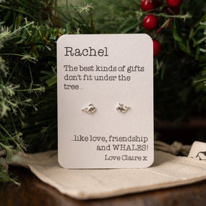 Love, friendship and Whale Earrings - Christmas Edition