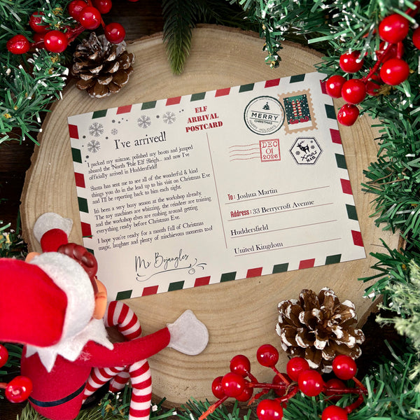Personalised Elf Arrival Postcard