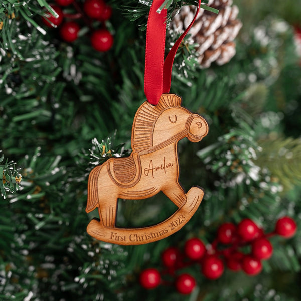 First Christmas Rocking Horse Tree Decoration