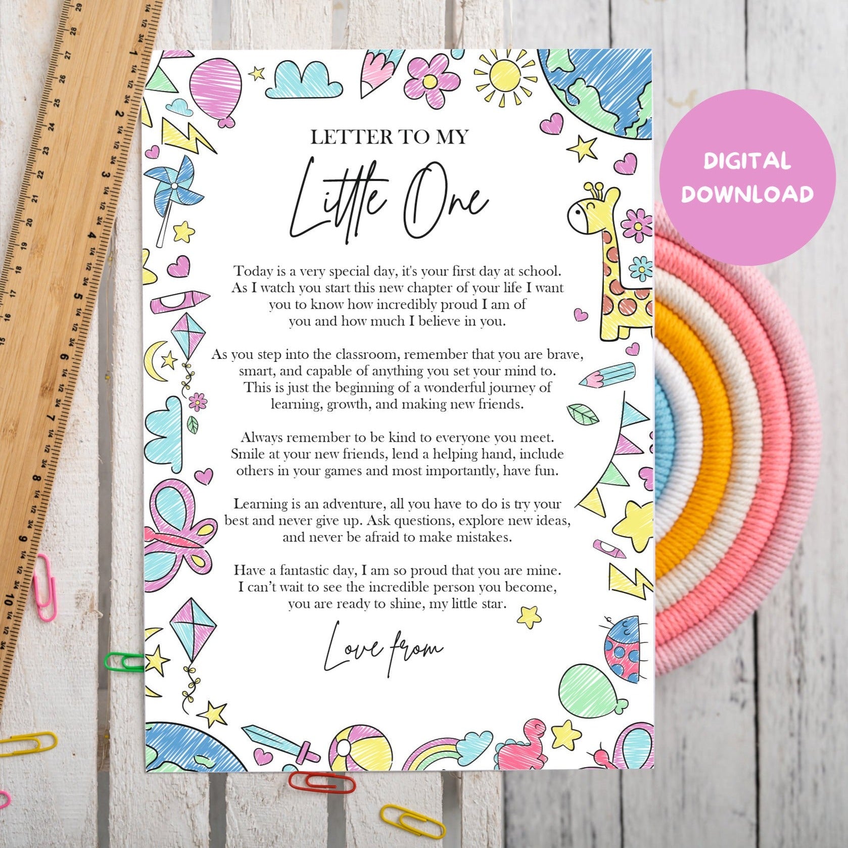 Letter to my Little One - DIGITAL DOWNLOAD