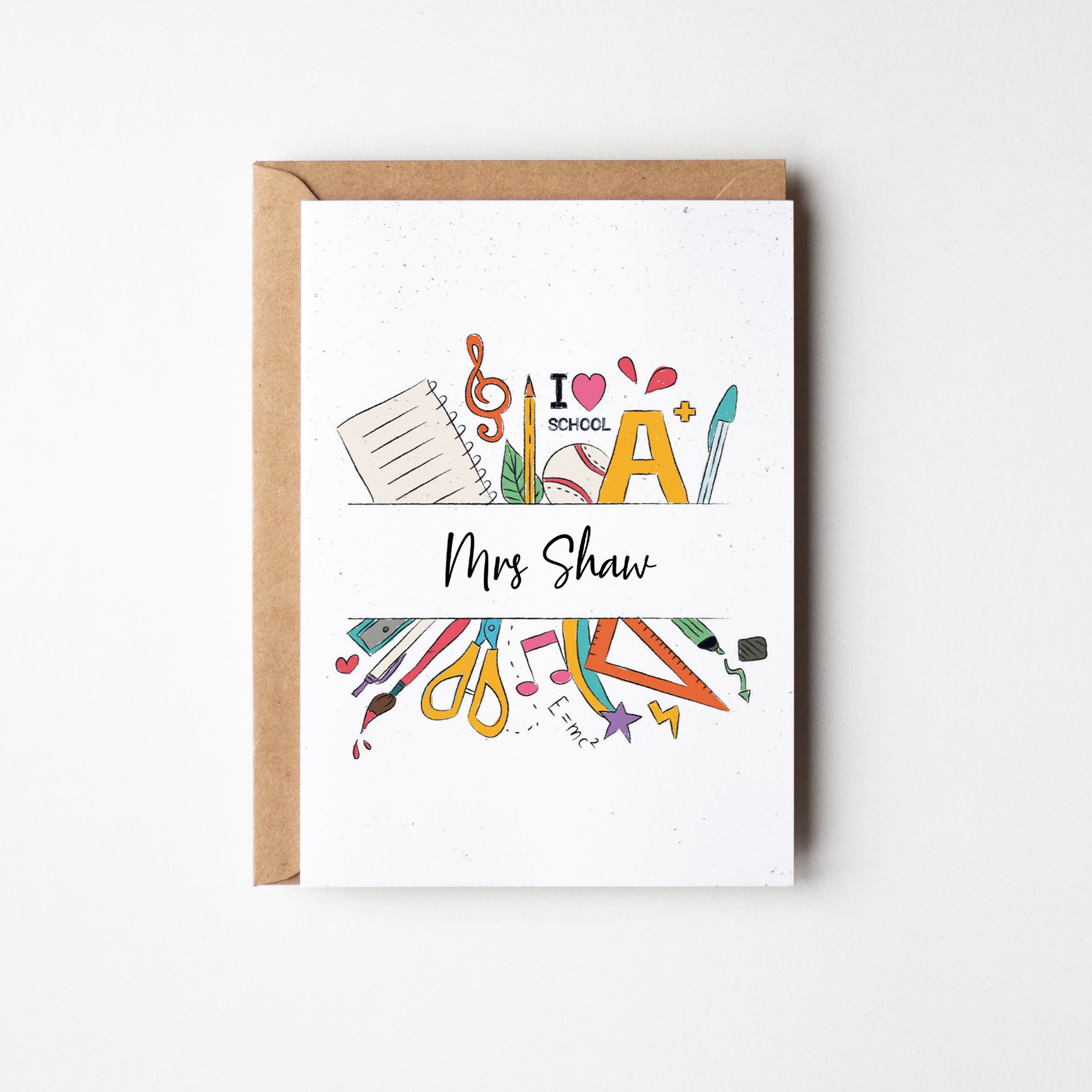 School Stationery Theme Card