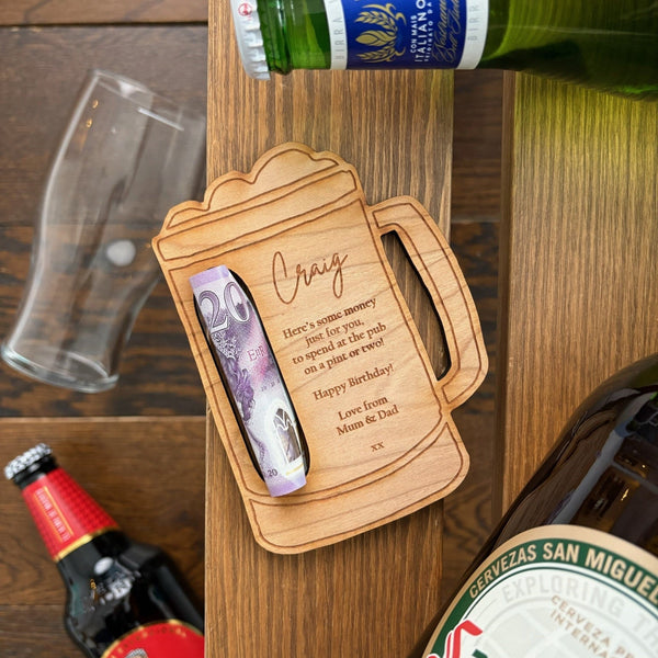 Personalised Beer Birthday Money Holder