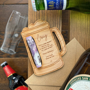 Personalised Beer Birthday Money Holder