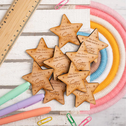 Your Teacher Thinks You're a Star Wooden Keepsake Token