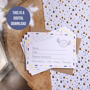 DIGITAL DOWNLOAD - Tooth Fairy Receipt Cards