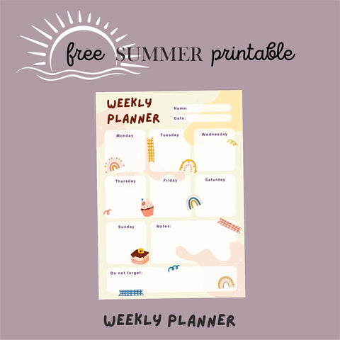Weekly Planner - Free Digital Download