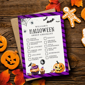 Halloween Trick or Treat Sweet Checklist