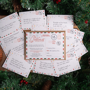 Christmas Eve Hunt Personalised Postcard and Clue Cards 2024