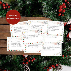 DIGITAL DOWNLOAD - Christmas Hunt Clue Cards