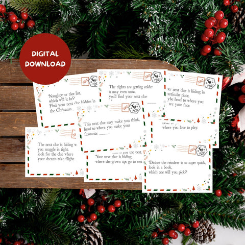 DIGITAL DOWNLOAD - Christmas Hunt Clue Cards
