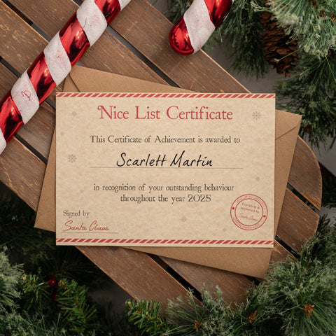 The 2025 Nice List Certificate