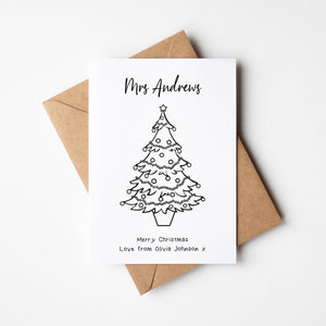 Colour in your Own Christmas Tree Card