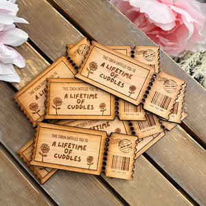 Lifetime of Cuddles Wooden Ticket