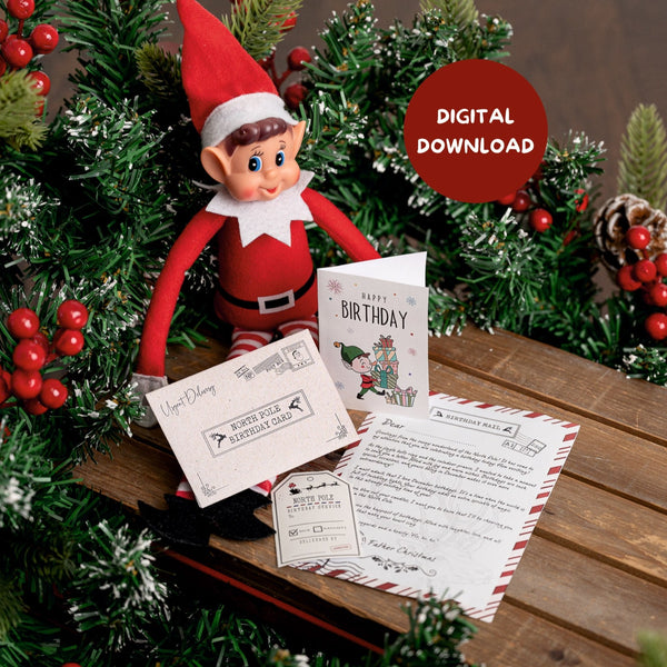 DIGITAL DOWNLOAD - December Birthday Elf Props