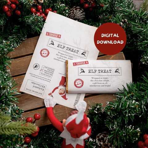 DIGITAL DOWNLOAD - Elf Treat Chocolate Wrapper