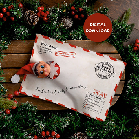 DIGITAL DOWNLOAD -  Elf Arrival Envelope
